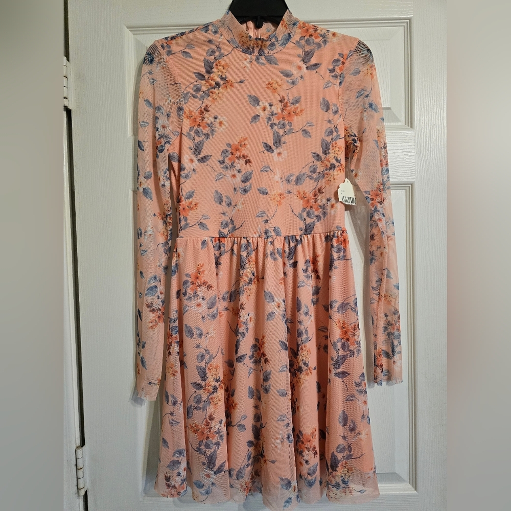 Altar'd State Floral Mini Dress - Pink and Blue